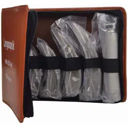 Shakuntla Laryngoscope Stainless Steel Set with LED Lampand Light, Blade Size: 0, 1, 2 &a; 3-picture-4