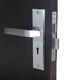 Homexpert Sana 8 inch 60mm Stainless Steel Silver Cylindrical Plate Mortise Door Lock Set-image-63