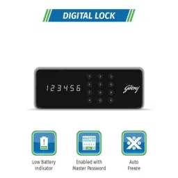 Godrej Odyssey Pro 15 Litre Hotel Digital Safe Locker with Low Battery Indicator, Master Password &a; Mechanical Override Key image 5