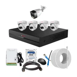 CP Plus 2.4MP Full Colour HD Audio Indoor &a; Outdoor CCTV Combo Kit with 8Ch DVR, 1 Bullet 4 Dome Camera, 8Ch SMPS, 70m Cable, 500GB HDD &a; Connector-55