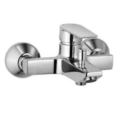 Aquieen Brass Chrome Finish Hot &a; Cold Wall Mounted Bath Tub Mixer-picture-43