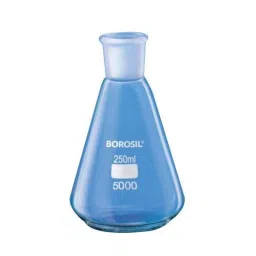 Borosil 250ml Narrow Mouth Erlenmeyer Conical Flask with I/C Joint, 5000021-13