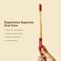 Dencrus Orby Plus Bamboo Brown Ultra Soft Toothbrush with Biodegradable &a; Compostable Handle, DENOPBTRPBL4 (Pack of 4) image 3