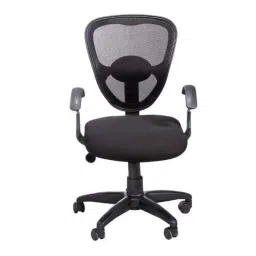 Da Urban Viper Black Fabric, Mesh, Foam &a; Plastic Medium Back Office Revolving Chair with Arms-picture-1