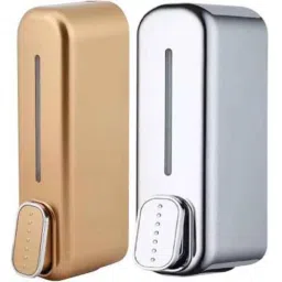 Fastgear 2 Pcs 390ml Plastic Silver &a; Gold Cubical Soap Dispenser Set-image-59
