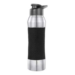 VOIK 750ml Stainless Steel Grey Water Bottle with Black Silicone Sleeve, HIKE-picture-6
