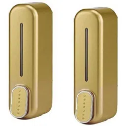 IRIS 350ml Plastic Gold Wall Mount Liquid Soap Dispenser, T07 (Pack of 2)-picture-36