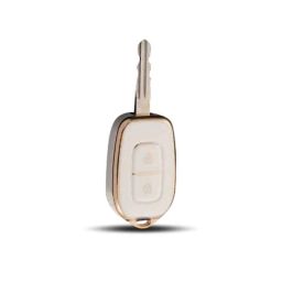 Flymaster Thermoplastic Polyurethane White TPU Car Key Cover, WHITE-TPURKE-30-20