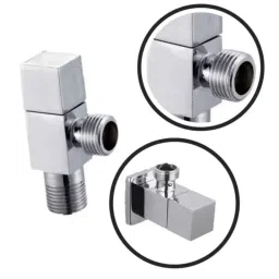 ZAP Skoda Brass Chrome Finish 2 Way Angle Valve for Pipe Connection image 3