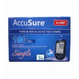 Accusure Simple Fora Blood Glucose Test Strips (100 Strips)-33
