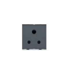 Anchor Penta Modular 6A 3 Pin 2 Module Graphite Black Socket with Shutter, 65203B (Pack of 10)-picture-25