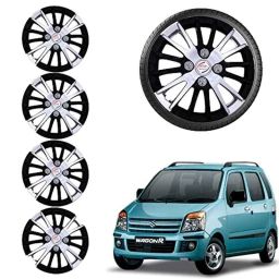 Auto Pearl 4 Pcs 13 inch ABS Black &a; Grey Car Wheel Cover Set for Maruti Suzuki WagonR 2006 &a; 2010-picture-6