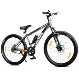 Leader Torfin 26 inch Grey Single Speed Hybrid Bicycle for Men with Dual Disc Brake &a; Front Suspension-image-18