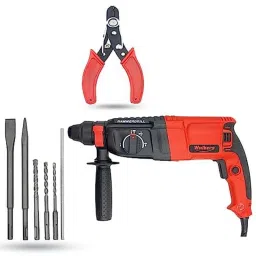 Walkers 1200W Forward &a; Reverse Rotation Hammer Impact Drill Machine with 5 Pcs SDS Plus Bit &a; Wire Cutter, WKCB384-19