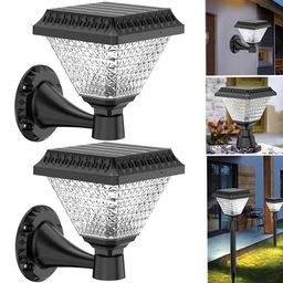 Gigawatts GW-GP02 10W 33 LED ABS Square Solar Gate Pillar Lamp with Remote Control (Pack of 2)-45
