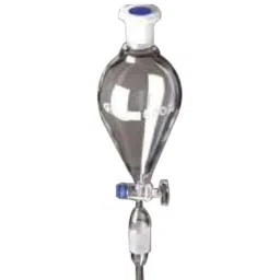 Glassco 50ml Boro 3.3 Glass Pear Shape Separating Funnel with Glass Stopcock, 162.202.03-18