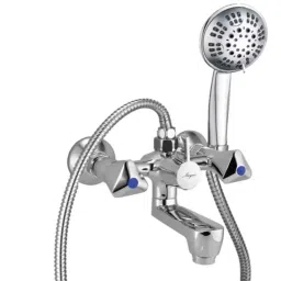 Mayur Ocich Tri 2 Pcs Brass Telephonic Wall Mounted Silver Wall Mixer Set with G Flow Hand Shower-image-98