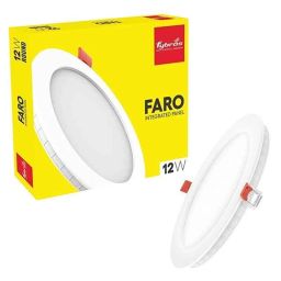 Fybros Faro 12W Polycarbonate Natural White Round LED Panel Light, FLS5058A-9