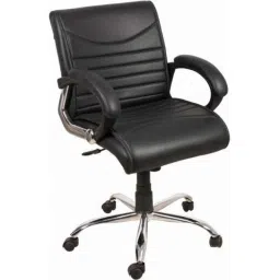 Sunview Floora Leatherette Medium Black Back Office-15