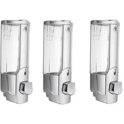 Prestige 350ml Plastic Silver Heavy Duty Wall Mount Liquid Soap Dispenser, ZYB01 (Pack of 3)-image-84