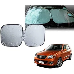 Auto Pearl Polyester Silver Front Window Sunshade Car Curtain for Maruti Suzuki Alto K10-picture-19