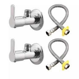 Fastgear 4 Pcs Stainless Steel Silver Chrome Finish Bathroom Faucet Set, FG1147-picture-15
