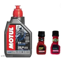 Motul 4T Scooter 800ml 10W-30 Engine Oil, 50ml Engine Flush &a; 50ml Petrol System Clean Combo-11