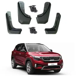 SureStrive 4 Pcs PVC Cup Type Front &a; Rear Mud Flap Set for Kia Seltos All Model-55