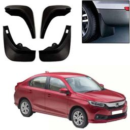 Auto Pearl 4 Pcs ABS Black Front &a; Rear Cup Type Mud Flaps Car Splash Guard Set for Honda Amaze 2018-31