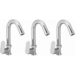 Fastgear Onyx Brass Chrome Finish Deck Mounted Swan Neck Tap (Pack of 3)-picture-12