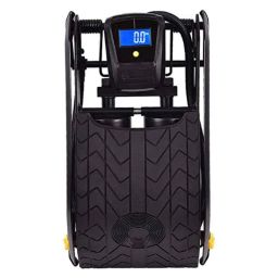 Michelin 12209 Rubber &a; Steel Black Digital Double Barrel Manual Foot Pump-45