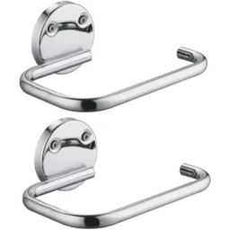 Prestige Stainless Steel 304 Chrome Finish Wall Mounted Towel Holder (Pack of 2)-image-37