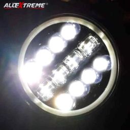 AllExtreme 75W 12 LED Round Full Ring Headlight with 3 Color for Royal Enfield, Jeep &a; Harley Davidson, EX7SB45 (Pack of 2) image 4