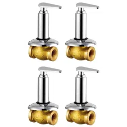 Drizzle Vista 1/2 inch Brass Chrome Finish Heavy Duty Quarter Turn Concealed Stop Cock (Pack of 4)-image-11