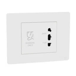 Schneider Electric Miluz Zeta 13A Polycarbonate &a; Polyamide 3 Module White Shaver Socket, MZSHVRSO3M_WH-1