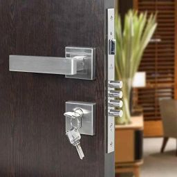 Voltizi Stainless Steel Matt Finish Mortise Bedroom Door Lock Handle Set with 3 Keys for Home, Office &a; Hotel, LB10003-image-44