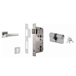 Dorset ML Series Elmo 60mm Stainless Steel Silver Chrome Finish Door Handle Lock Set with Both Side Key Cylinder (Pack of 3)-picture-41