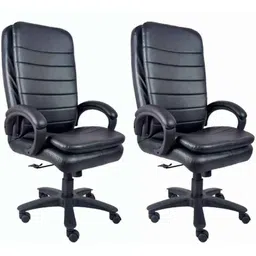 Mezonite High Back Leatherette Black General Purpose &a; Office Chair (Pack of 2)-12