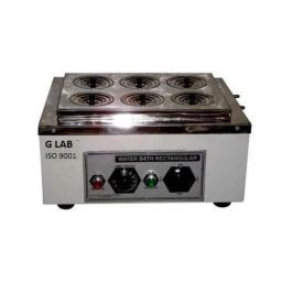 G Lab 6 Holes Stainless Steal 304 Rectangular Double Wall Water Bath with Thermostatic Control-16