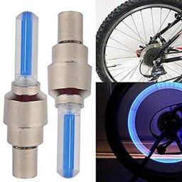 A4S 2 Pcs Blue LED Fireflys Wheel Valve Cap Set for Bicycle, Motorcycle &a; Cars, ASTLO005-41