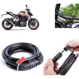 Auto Pearl PVC &a; Plastic Black Combination Cable Lock for Duke 390 ABS, 896-picture-38