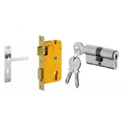 Dorset HL Series Fabio 60mm Stainless Steel Door Handle Lock Set with Both Side Key Cylinder (Pack of 2)-picture-43
