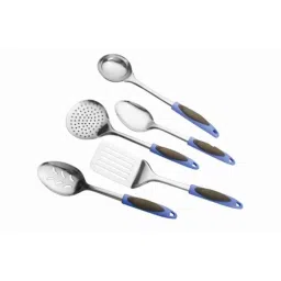 Elegante 5 Pieces Blue Fish Rubber Handle Stainless Steel Kitchen Tool Set, FRH (Pack of 3)-image-45