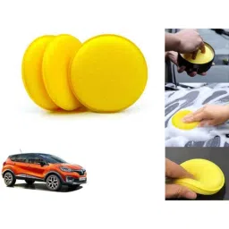 Auto Pearl Polyurethane Beige Washing &a; Waxing Polish Foam Sponge for Captur (Pack of 3)-picture-22