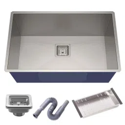 Spazio Neo Technology Luxury Stainless Steel Single Bowl Square Design Kitchen Sink, Size: 24x18x10 inch-picture-8