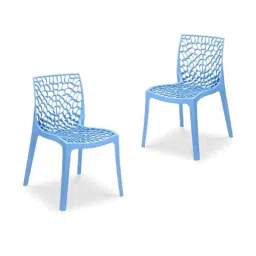 Maharaja Wave 43x79.5x49cm Plastic Blue Outdoor Chair without Arm Rest (Pack of 2)-picture-18