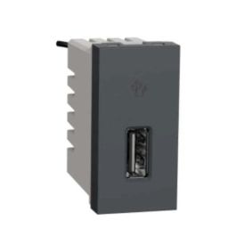 Schneider Electric Unica Pure 2.1A 1 Module Volcanic Grey USB Charger, UNS21USB1P1M_GY (Pack of 15)-picture-24