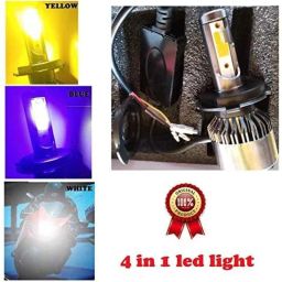 AOW Multi Color LED Anti-Flicker (36W/3800LM) Headlight Bulb with Ultra Bright White Light Universal for All Bikes (12V - 36W) t-38-11