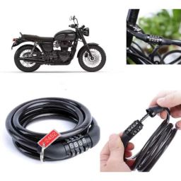 Auto Pearl PVC &a; Plastic Black Combination Cable Lock for Bonneville T120 BS6-picture-13