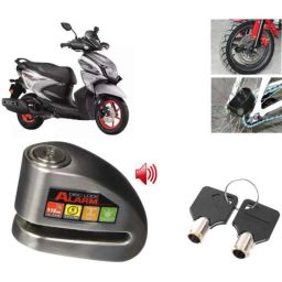 Auto Pearl Steel Black Anti-Theft Alarm Disc Brake Lock for RayZR 125 Fi, Lock_822-picture-18